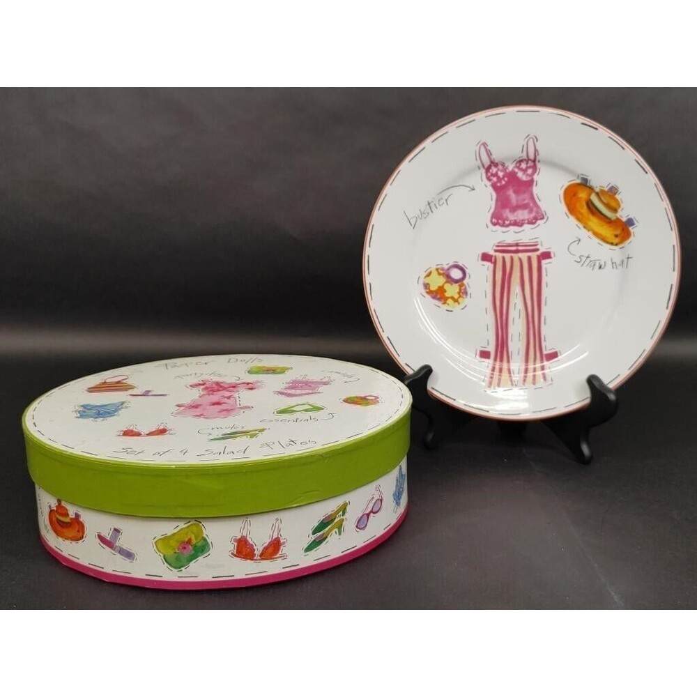Rosanna Fashion Salad Dessert Plates 4pcPaper Dolls Clothing Accessories w/Box